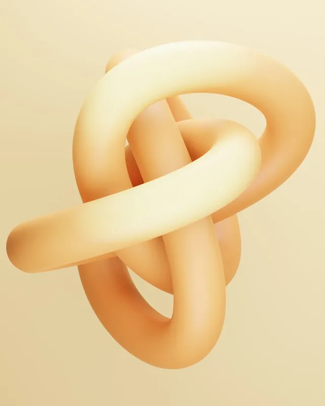 An abstract image of a knot in the shape of a circle.